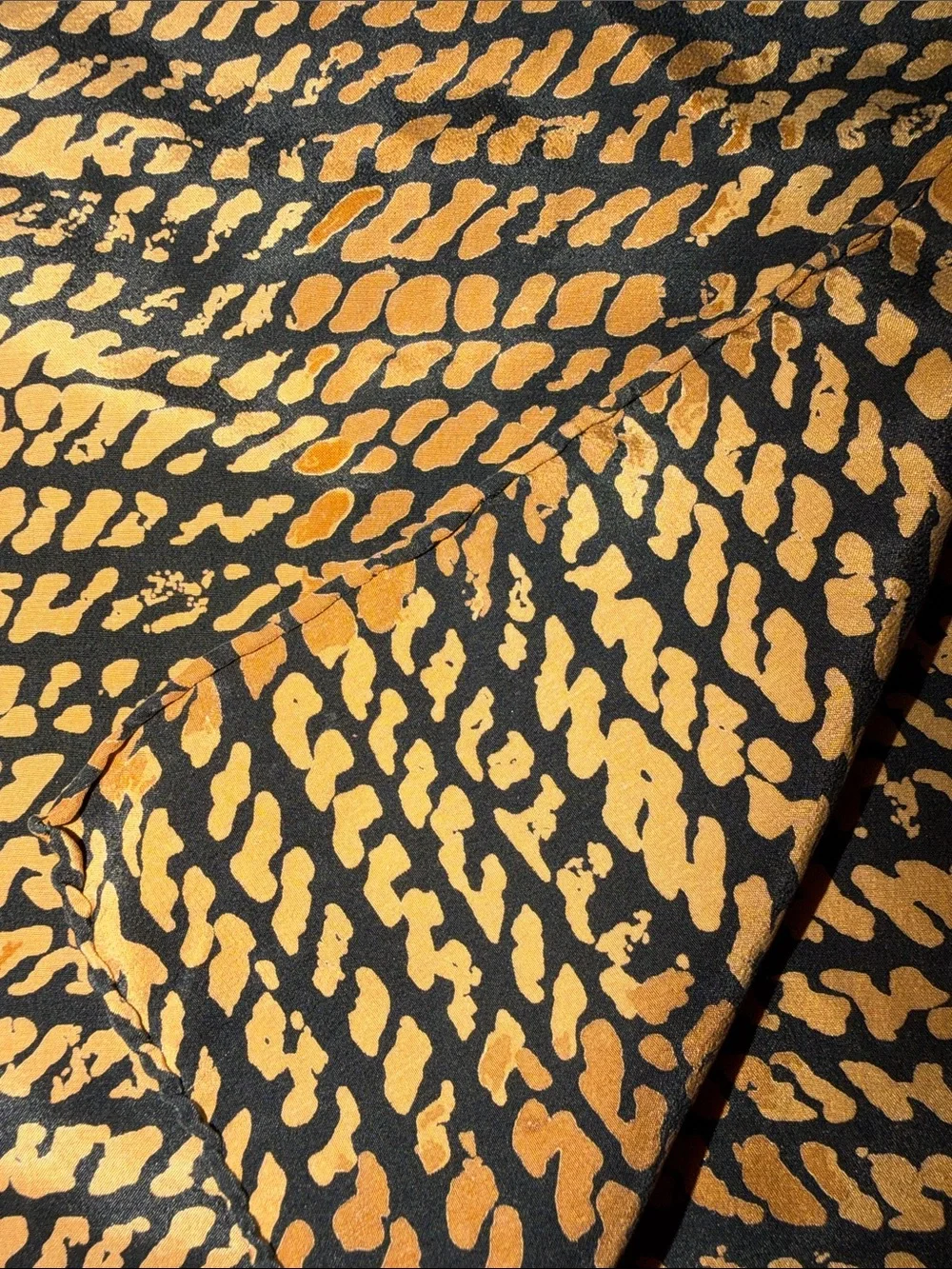 Vintage 100% Silk Scarf Safari print with hand rolled edges